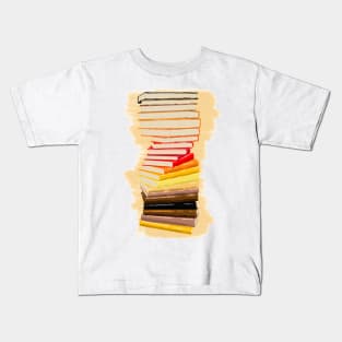 Warm Book Stack Kids T-Shirt